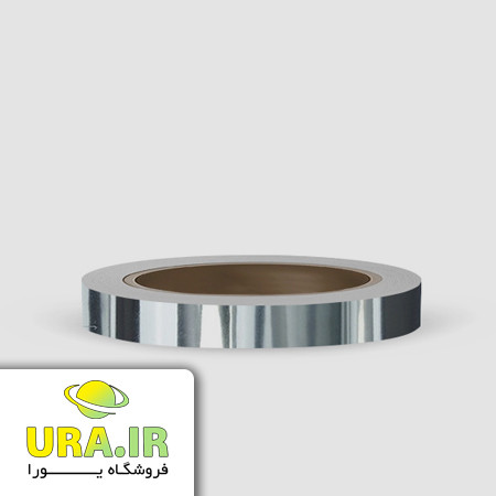 نوار نقره ای - سیلور براق پشت چسب دار PVC - عرض 1 سانتیمتر رول 25 متری