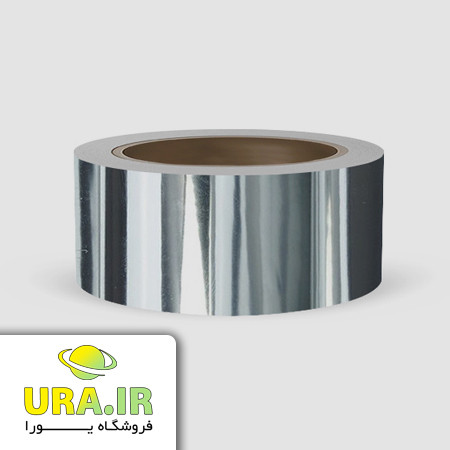 نوار نقره ای - سیلور براق پشت چسب دار PVC - عرض 5 سانتیمتر رول 25 متری