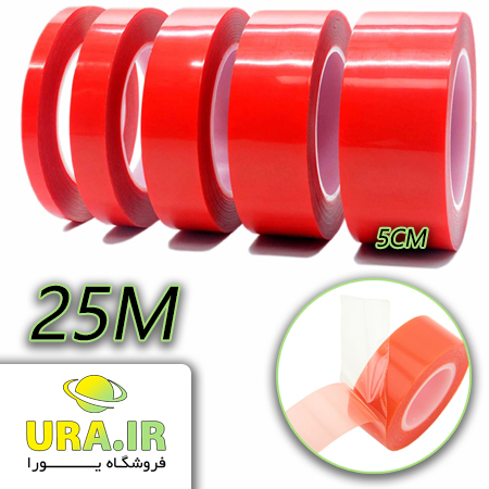 چسب دو طرفه شیشه ای PVC (عرض 5 سانتیمتر - رول 25 متری)